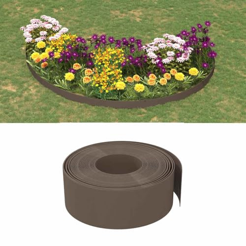 3 bordes de césped marrón 10 m 20 cm polietileno para paisajismo, patio y parterres