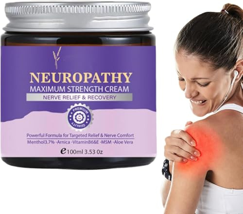 Neuropathie-Creme mit maximaler Stärke, Muskelmassagecreme, milder Hautpflegebalsam, spendet intensive Feuchtigkeit, schnell einziehende Formel