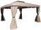 MICHELE SOGARI Gazebo 3X4 Giardino in Alluminio Copertura 250 GR. Antipioggia ZANZARIERE E Teli Laterali - Colore Beige Chiaro