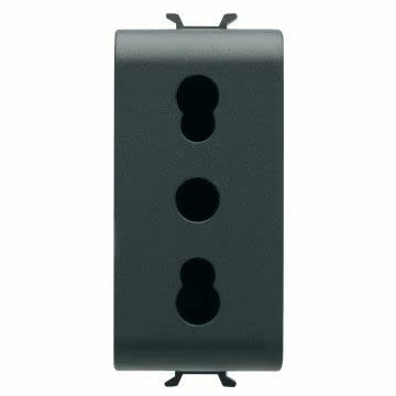 GEWISS 12203 PRESA BIVALENTE 2P+T 16A - 1M NERO CHORUS
