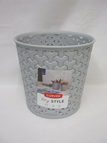 New Curver My Style Mini Round Storage Waste Bin Grey 232439
