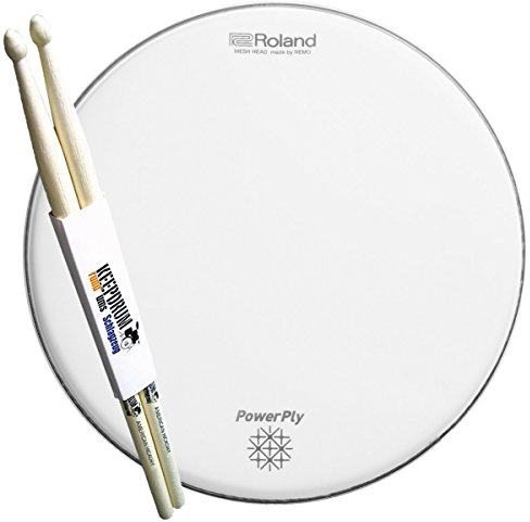 Roland MH2-14 PowerPly Mesh Head 14 Zoll + keepdrum Drumsticks