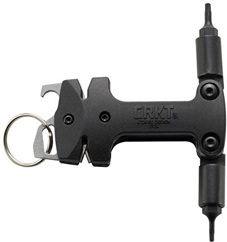CRKT Messerwartungswerkzeug: Wolframkarbid-Schärfer, Keramikschärfer, Honkante, Torx-Bits, Flaschenöffner, flacher Schraubendreher, Schlüsselanhänger-Zubehör, 9704