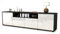 Stil.Zeit TV Schrank Lowboard Arianna, Korpus anthrazit matt, Front Hochglanz-Design Weiß (180x49x35cm), mit Push-to-Open Technik