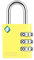 [ZARKER XD35] Small and Heavy Duty 3-Digit Combination Padlock Different Design Defferent Colors and Strong Metal Locking Mechanism - Yellow 1pack