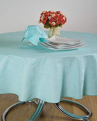 ESSE HOME - Confestyl – Tovaglia - Copritavolo – Ovale per 12 persone - Fiandra Jacquard Puro Cotone – Prodotto Artigianale - IRIS 598 (Ovale 170x250, Tovaglia Verde)