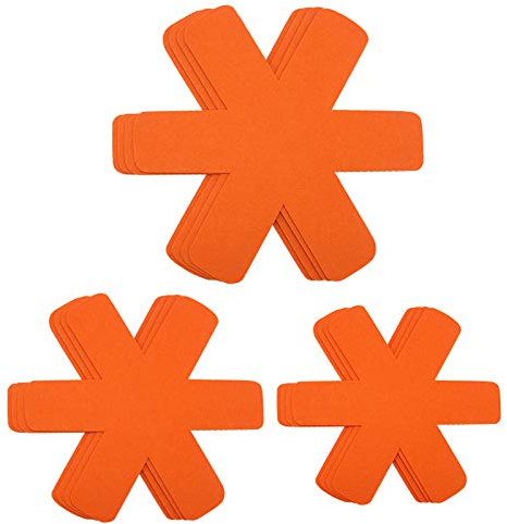 Pan Pot Protectors, Large & Thicker Pan Protector/Separators/Dividers Pads,3 Sizes, 12 Pcs, for Protecting and Separating Your Cookware(Orange)