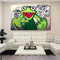 Bilder,Poster Kunstdrucke,Street Graffiti Art Frosch Kermit Finger Ölgemälde Auf Leinwand Poster Und Drucke Cuadros Wandkunst Bilder, Für Wohnzimmer, Poster Für Kinder Schlafzimmer_50X70Cm
