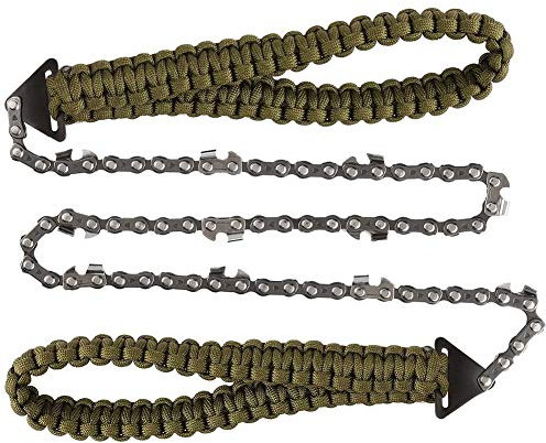 Portatif Tronçonneuse Scie à Main avec poignées de Corde Parachute Multifonction Trousse en Nylon Câble Scie pour la Survie Gear Le Camping la Chasse