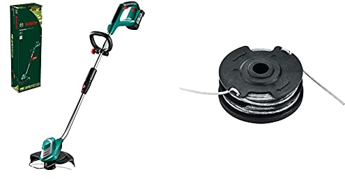 Coupe-Bordures sans Fil Bosch - AdvancedGrassCut 36 (Livré avec 1 Batterie 36V-2Ah, 30 cm, avec Bobine) & F016800351 Recharge et Bobine de Fil intégrée 6 m Ø 1,6 mm pour Coupe-Bordures