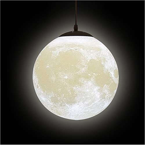 KRUIHAN 3D Drucken Mond Pendelleuchten Decken,Kreativ Universum Planet Mond Deckenleuchte,Nachtlampe,Mondlampe Decke,Deckenlampe Mond für Restaurant Bar Wohnzimmer Kinderzimmer Schlafzimmer,30cm