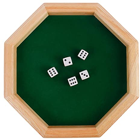 sharprepublic Dice Plate, Heavy Duty Wooden Dice Tray - Bottom Dice Rolling Tray Perfect Rolling Device to Stop Polyhedral Dice