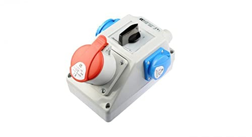 Installationssatz mit Sockel 16A 5P+2x2P+Z (0-1) rot ZI04R211 spamel 5907723003415