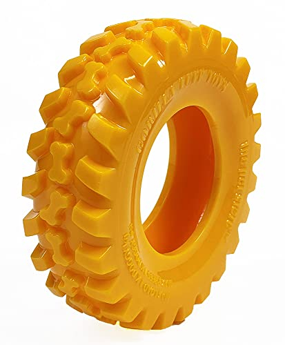 Pet Store The Gorilla Tuff Tyre Dog Toy – Pet Toy, Ideal For Throwing And Retrieval Interactive Games, Discourages Boredom, Help Satisfy Your Dogs Natural Urges To Chew, Emperor Yellow