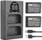 DSTE BLX-1 Rechargerable Battery (2-Pack) and Smart LED Dual USB Charger Compatible with Olympus OM-1 OM1 Camera