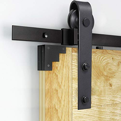 Cecaylie Porte coulissante rectangle 366CM double porte installation facile accessoires complets système de porte coulissante porte en bois peut être installé porte coulissante avec rail de guidage