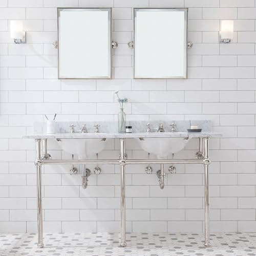 Water Creation Embassy 60 Double Brass Wash Stand - Polished Nickel