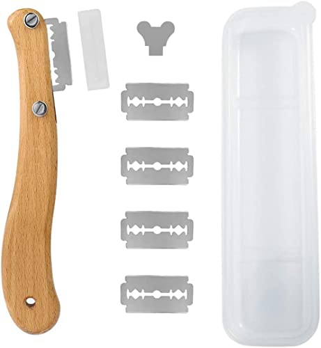 Kiuiom Cuchillo para Pan,Masa Cuchillo,Herramienta de Corte de Pan,Cuchillo de Panadero,con 5 Cuchillas de Afeitar para Pan Masa Hornear Cocina Bricolaje Acero Inoxidable de Corte de Pan