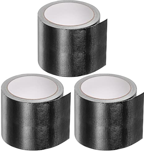 sourcing map 3 Stück Tuch Reparatur Plane Band 3.15 x24.6ft Wasserdichte Markise Reparatur Band für Reißfestes Zeltgewächshaus Schwarz