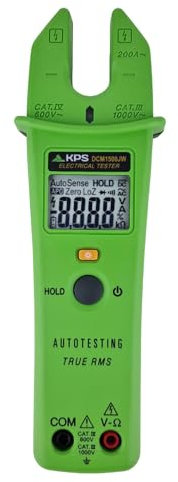 KPS-DCM1500JW Pinza Amperimétrica Digital TRMS Maxilar Abierto NCV y Autoescala Corriente AC 200A Tensión AC/DC 1000V 10.000 Cuentas CAT.IV