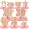 9 Stück 30 Geburtstag Deko,Deko 30. Geburtstag Frauen, Roségold Rosa Bienenwabe Mittelstück Tischdeko Geburtstag,30 Geburtstag Party Deko Supplies,Geschenke Für Frauen Zum Geburtstag
