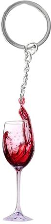 FORUBUS Porte-clés en forme de canette de bière 3D pour homme et femme, Verre à vin, Medium