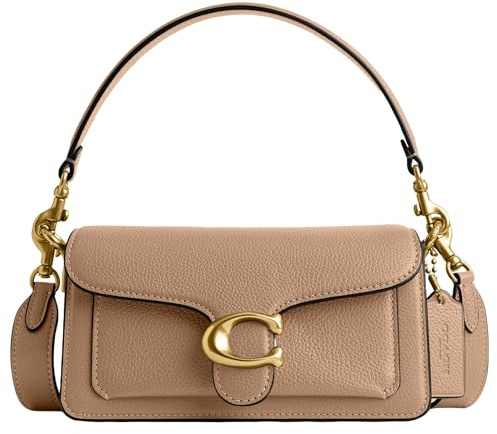 COACH Damen Polished Pebble Leather Tabby Shoulder Bag 20 Umhängetasche, Taupe
