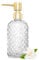450ml Glass Soap Dispenser with Pump, 16 oz Diamond Cut Design Refillable Liquid Hand Soap Bottle Dispenser for Bathroom, Countertop, Kitchen Sink, Laundry Room, Home Decor Accessories Clear