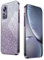 WBWONE Glitter Cover per Xiaomi 12 Lite, Bordo Elettroplaccato, Custodia Morbida con Adesivi Scintillio, Anti-Graffio Case - Viola