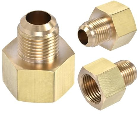 MEXEWORD Messing 1/4 3/8 1/2 3/4 Weibliche Zu 1/4 3/8 1/2 5/8 SAE Männlichen Flare Adapter Propan Natürliche Gas Reduzierstück Klimaanlage Weiblichen Zu Männlichen(5I8 to 3I4 Inch)