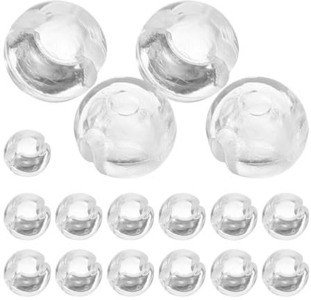 Ciieeo 25pcs Transparent Beaded Chain Crimp Stops for Vertical Blinds, Shades, and Drapes, Secure Bead Chain Fixers for Adjusting Blind Position