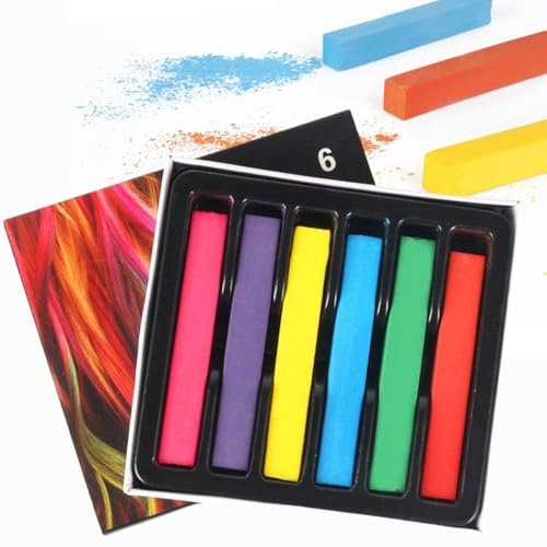 MKNZOME 12 Colores Tizas para Colorear Niñas Lavable, Hair Chalk Tinte de Pelo Temporal, Tinte Pelo Lavable Niños for Girls Cabello Regalos de Cumpleaños, para Carnaval, Fiesta, Mujer y Cosplay