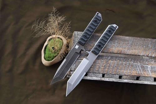 Generisch TEERMA YB9 Integriertes geschmiedetes gerades Messer im Freien mit fester Klinge, Überlebensmesser, Jagdmesser (Farbe nach dem Zufallsprinzip versendet)