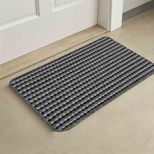 Rugs by Desire Eden Washable door mat Kitchen mat - Floor mat Door Dirt Trapper - Non Slip Door mats indoor - Anthracite, 50x80 cm