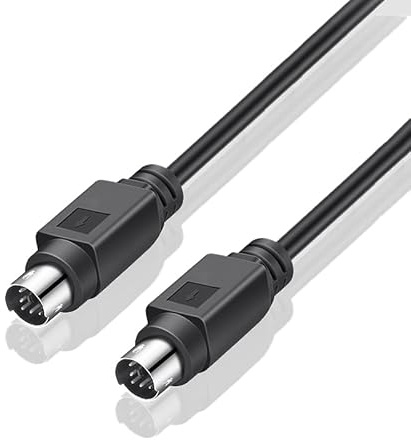 Hanprmeee PS2 Male to Male Cable,Shielded Mini DIN 6-Pin Male to Male for PC Mouse & Keyboard - Black (0.5M)