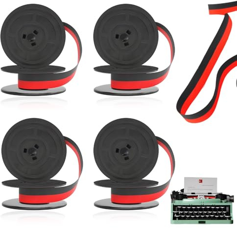 YUJUVI Farbband Schreibmaschine Farbband für DIN 2103 Schreibmaschinenband mit Olivetti GR4-4Stk Schwarz/Rot Hochwertiges Farbband für klare und präzise Druckergebnisse
