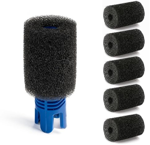 6 Pièces Brosse en Mousse de Queue Robot, Éponge Filtrante pour Aquarium, Filtre de Piscine en Mousse, Noir Filtre Éponge Piscine pour Robots de Piscine 180, 280, 360, 380, 480, 3900 Sport