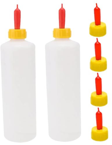 ibasenice 2 Sets Lamb Milk Bottles and Goat Milk Feeders for Farm Small Animals 500ml 3 Replaceable Nipples for Lamb Feeding and Nursing