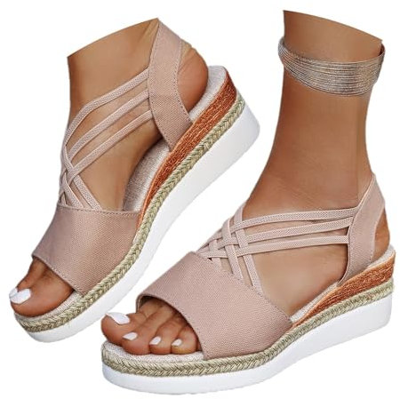 Nu Pieds Femme Été Confortable Plates D'été Bohême Cuir Bout Ouvert Talon Basse Chaussures Mules Pantoufles Confortables Talon Basse Léger Coupe Large Mode Respirante avec Boucle