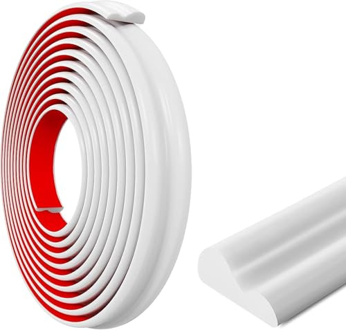 Flexibler Zierstreifen Selbstklebend, Stuckleisten Decke Selbstklebend, Verkleidungsleiste, Wandleisten Selbstklebend, Zierleiste Wall Trim, Wandkante, Heimdekoration (Weiß, 22 mm X 6 m)
