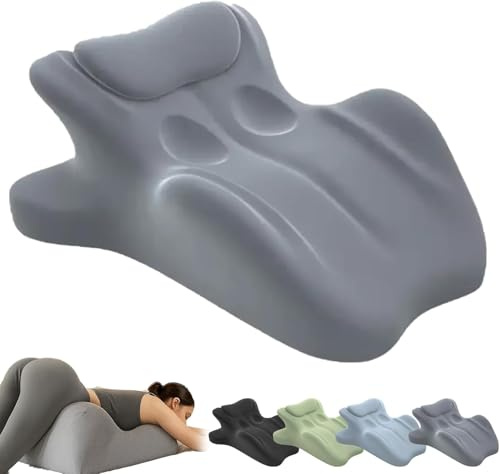 SWZEC Couple Pillow, Ergonomic Posture Support for Spinal, Multi-Functional Bed Pillows, 27° Perfect Position (Grau)