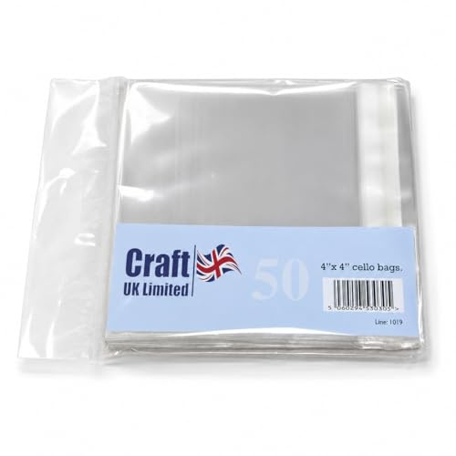 Unbekannt UK 1019 Zellophanbeutel, 10,2 x 10,2 cm, 50 Stück farblos