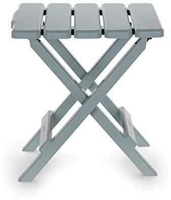 Camco 51682 Adirondack - Mesa Auxiliar Plegable portátil para Exteriores, Playa, Camping, picnics, cocinas y más, Resistente a la Intemperie y al óxido