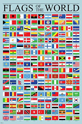 Flags of the World Classroom Reference Chart National Countries Symbol Cool Wall Decor Art Print Poster 30x46 | World Cup Decorations, Geography Classroom Poster, World Culture Decor