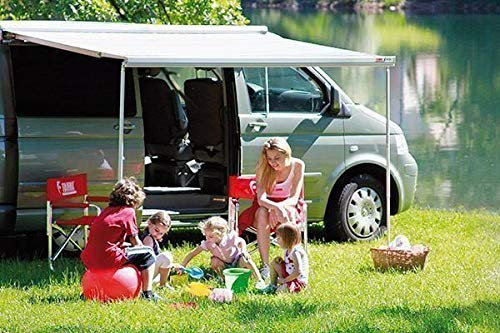 Fiamma F45S VW T5 T6 LWB Winch Awning Right Wind Out 300 Titanium Case Royal Grey Fabric 06291R01R