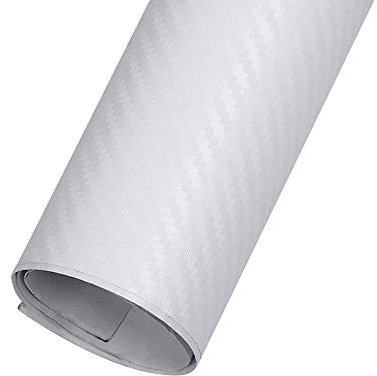 Adesivo per auto in fibra di carbonio, pellicola in vinile 3D di piccola struttura, opaca, pellicola autoadesiva per auto, foglio bianco 200 x 30 cm