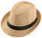 CHIC DIARY Panama Summer Fedora Trilby Chapeau de paille pour homme et femme Chapeau de plage classique, kaki, taille unique
