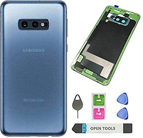 Galaxy S10e Backcover Glas-Akku-Tür-Gehäuse, wasserdicht mit Kamera-Objektiv-Teilen für Samsung Galaxy S10e 5,8 Zoll G970U G970W G970F G970U1 G970F/DS G9700 + Werkzeug, blau