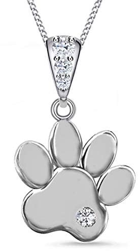 Goldene Hufeisen Halskette Pfötchen Anhänger mit Zirkonia Kristallen 925 Sterlingsilber Mädchen Pfote (40)