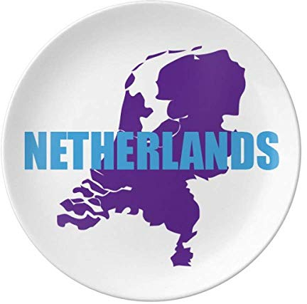 Landkarte Niederlande Europäische Windmühle Teller Deko Porzellan Salver Geschirr Dinner Dish